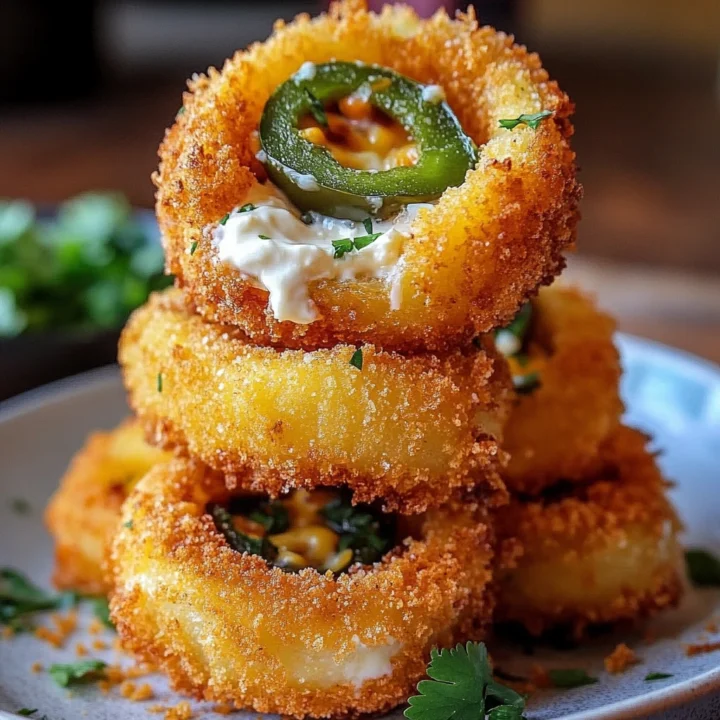 Jalapeño Popper Stuffed Onion Rings Recipe