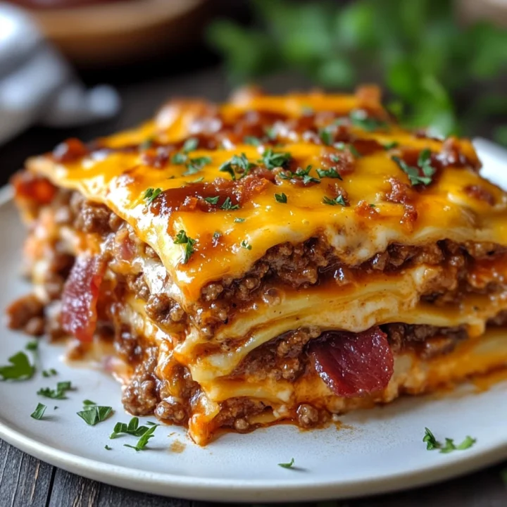 BBQ Bacon Cheeseburger Lasagna