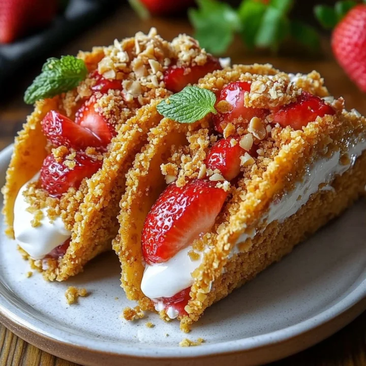 Strawberry Crunch Cheesecake Tacos