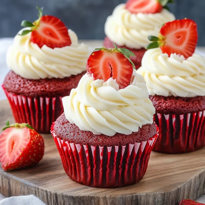 Strawberry Cheesecake Red Velvet Cupcakes