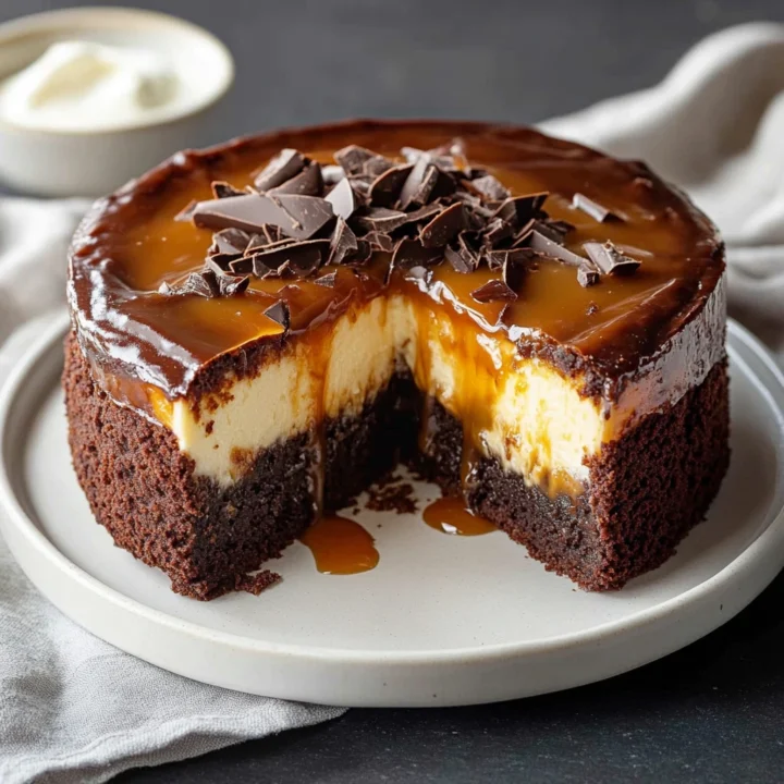 Decadent Caramel Brownie Cheesecake