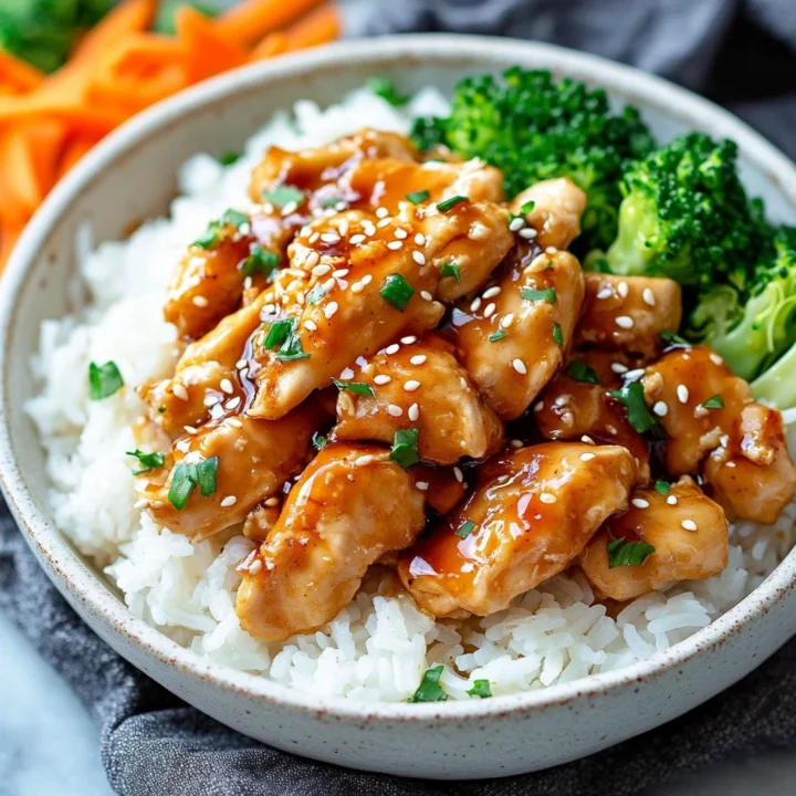 Honey Garlic Chicken Rice Bowl