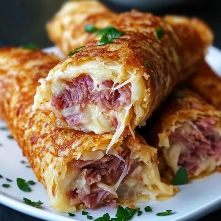 Keto Crispy Reuben Roll Ups