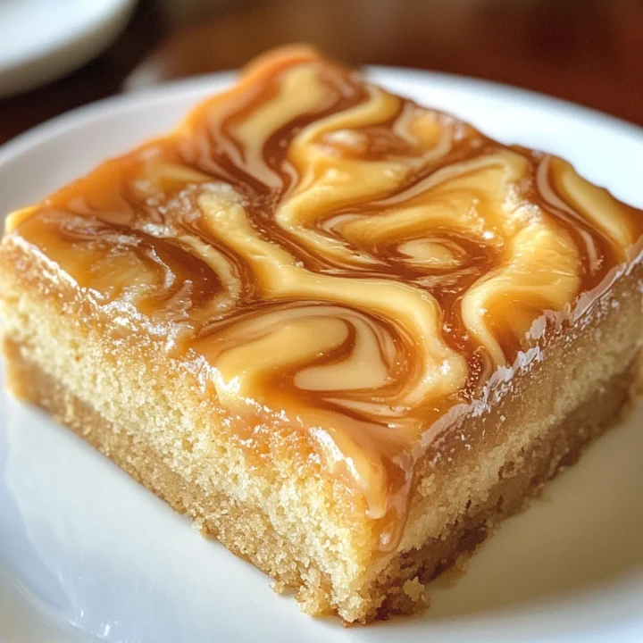 Vanilla Caramel Swirl Snack Cake
