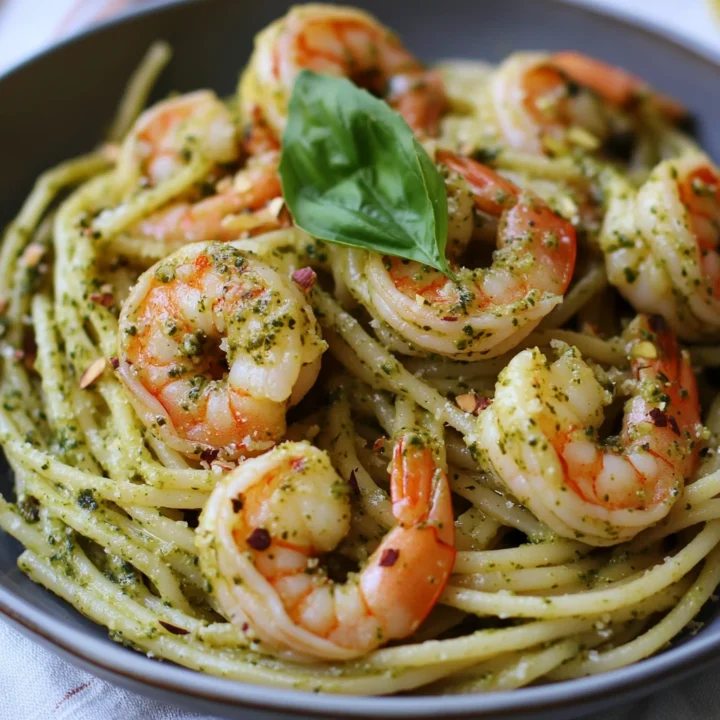 Creamy Pistachio Pesto Shrimp Pasta