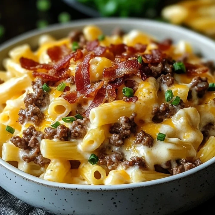 Loaded Bacon Cheeseburger Alfredo Pasta