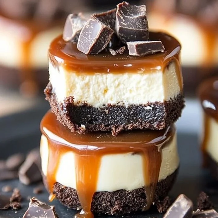 Chocolate Caramel Cheesecake Bites