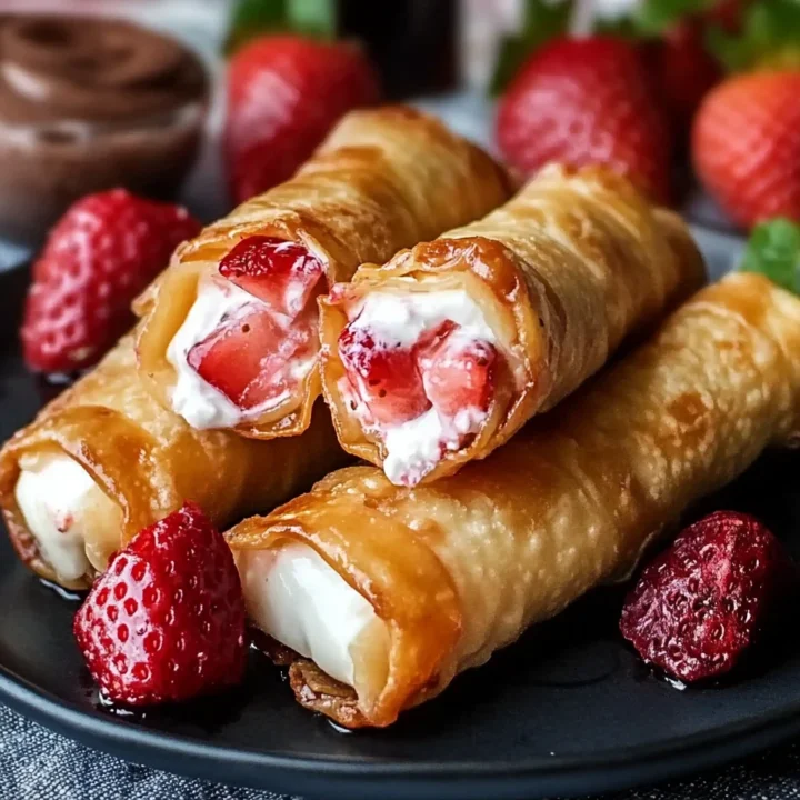 Strawberry Cheesecake Stuffed Eggrolls