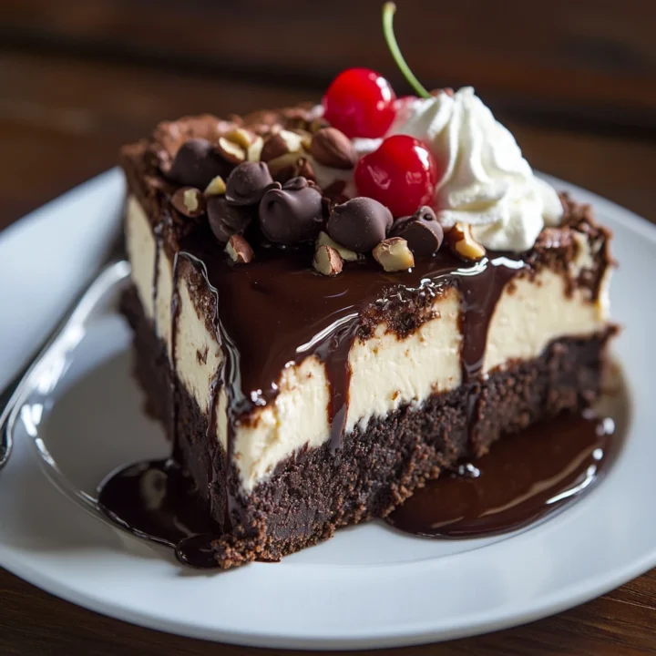 Hot Fudge Sundae Brownie Cheesecake