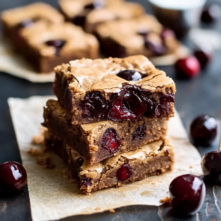 Chocolate Cherry Brown Butter Blondies