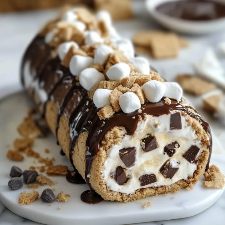 Smores Cookie Dough Ice Cream Roll