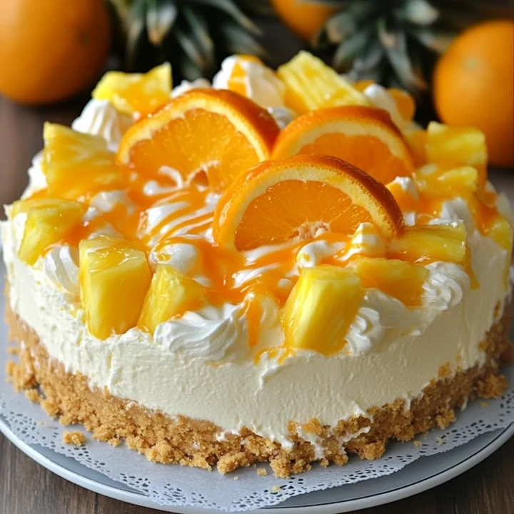 No Bake Orange Pineapple Cheesecake