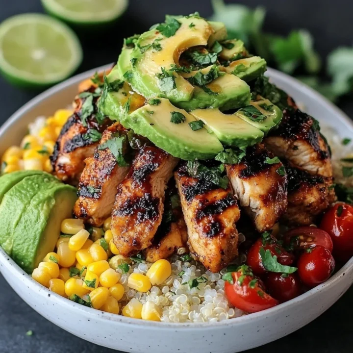 Honey Lime Chicken Avocado Bowls