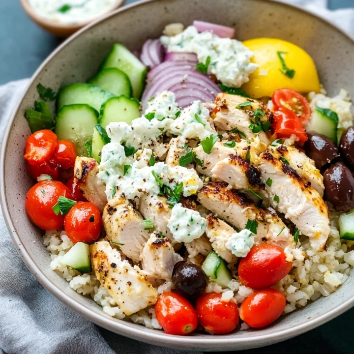 Simple Greek Chicken Rice Bowls