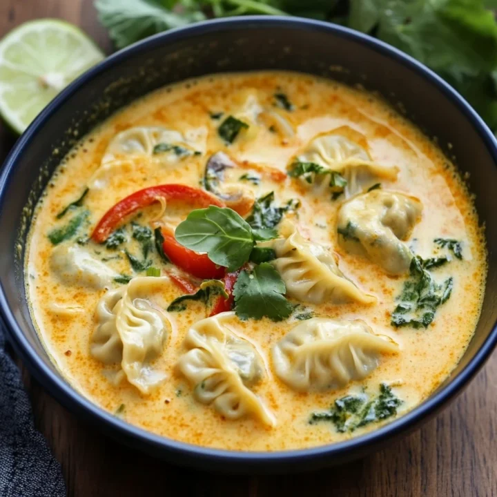 Thai Coconut Curry Dumpling Soup