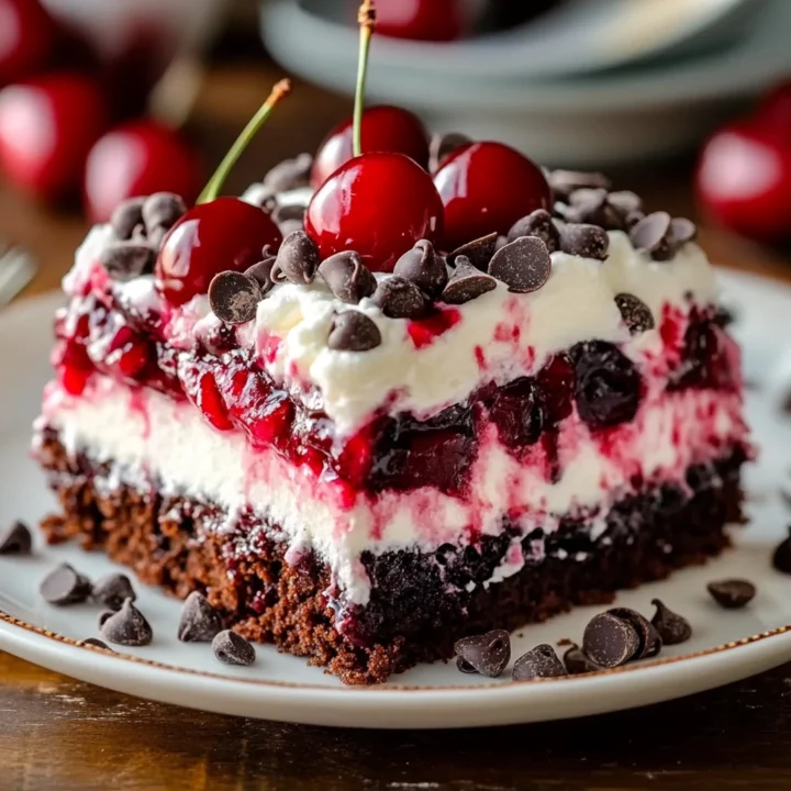Cherry Chocolate Chip Poke Cake