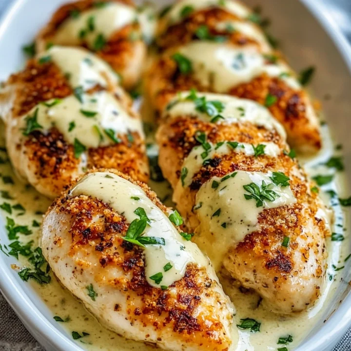 Creamy Parmesan Baked Caesar Chicken