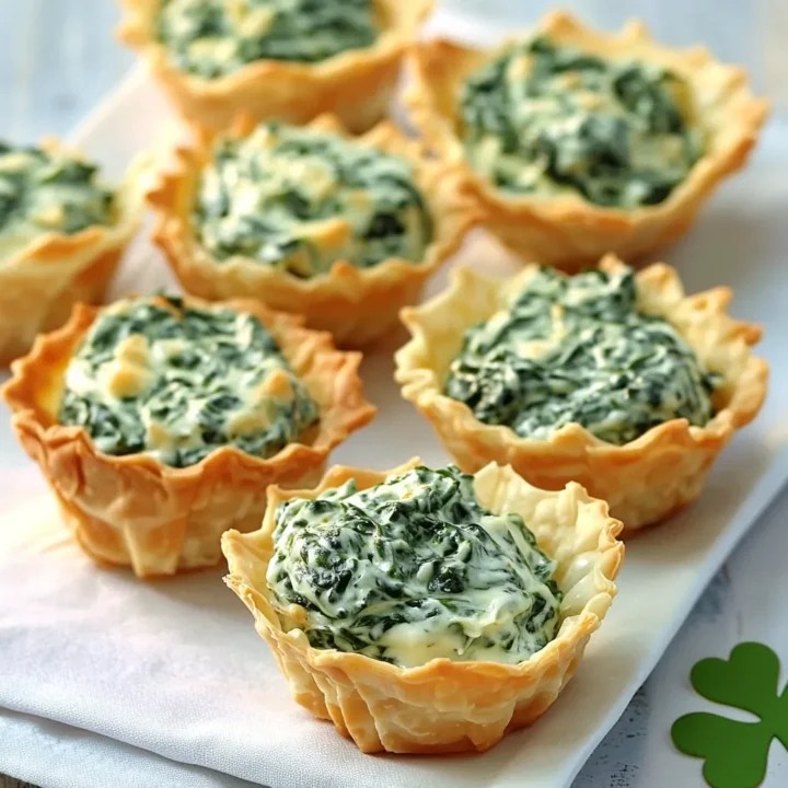 Shamrock Spinach Dip Appetizer Cups