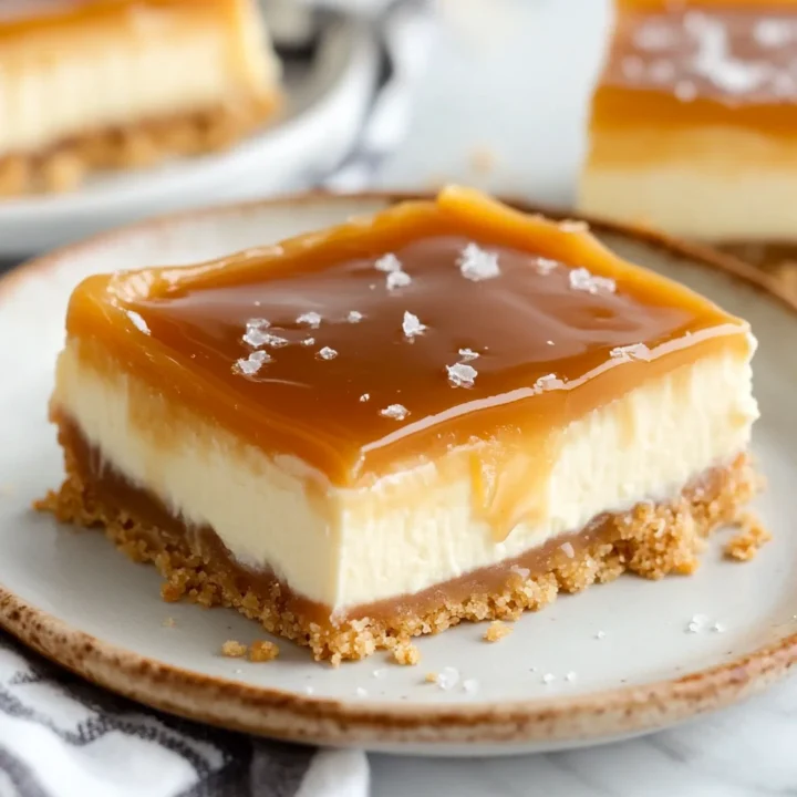 Salted Caramel Cheesecake Bars Recipe