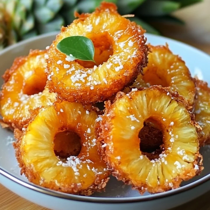 Rum Soaked Fried Pineapple Dessert