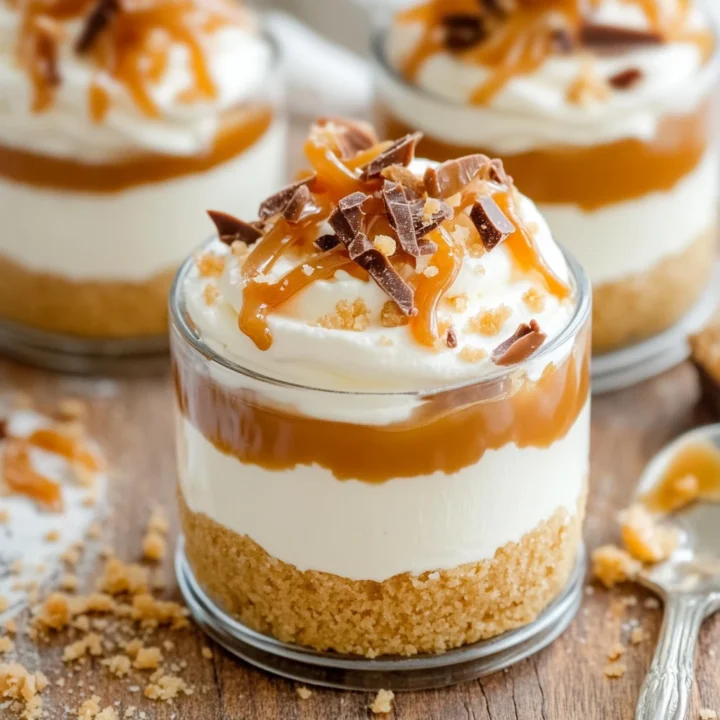 No Bake Salted Caramel Cheesecake Cups