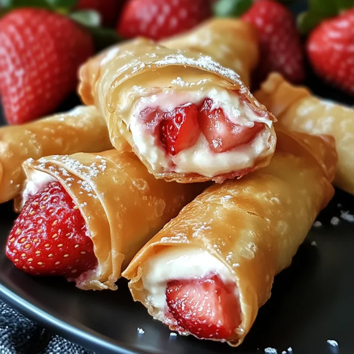 Strawberry Cheesecake Stuffed Eggrolls Recipe