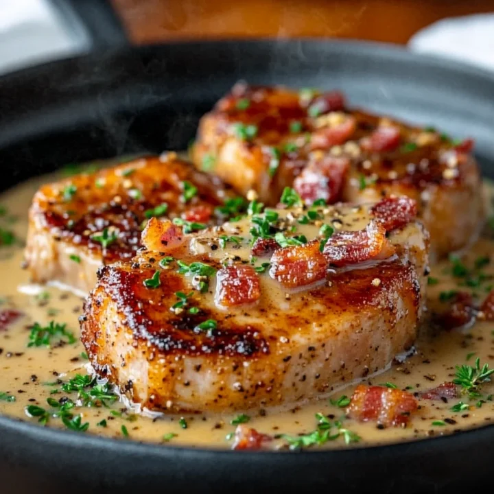 Maple Bacon Pork Chops Dijon