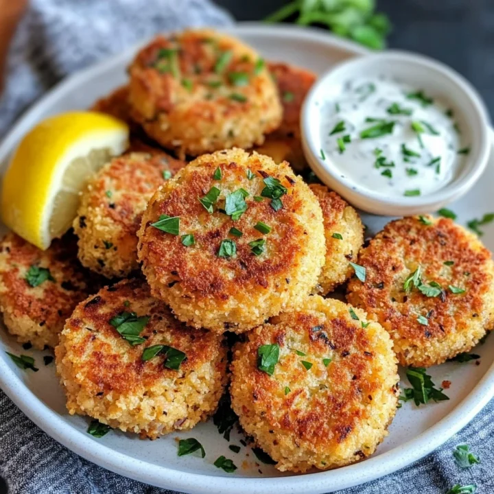 Lemon Chickpea Patties with Yogurt Sauce