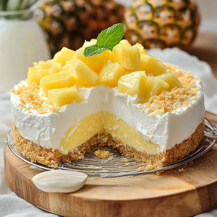 No Bake Pineapple Cheesecake Dessert