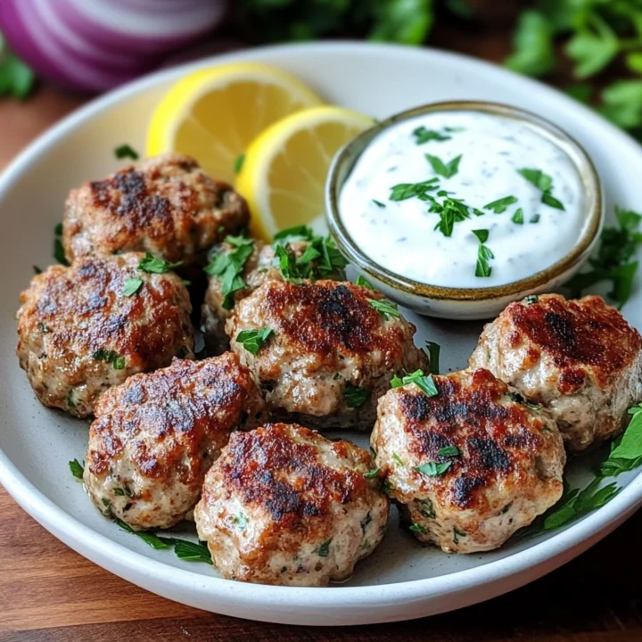 Chicken Kofta with Garlic Yogurt Sauce