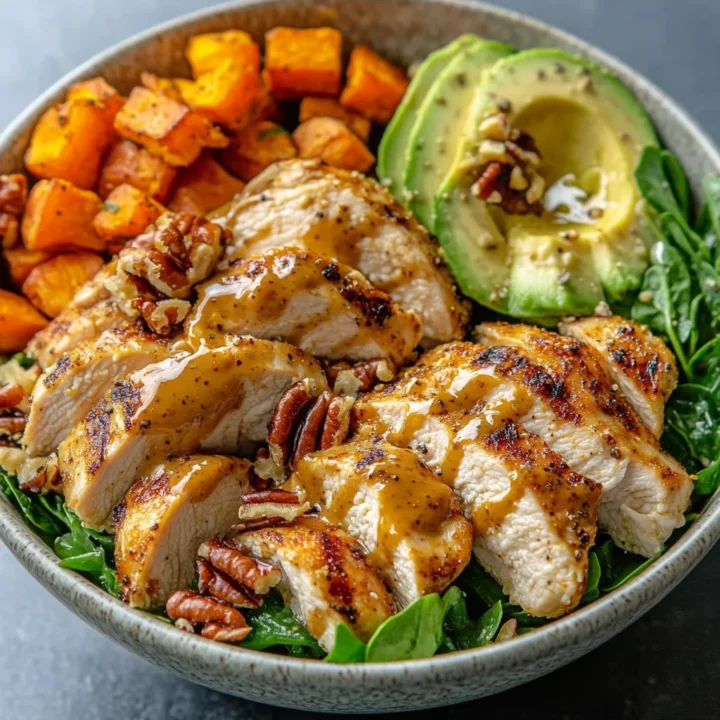 Maple Dijon Chicken Sweet Potato Bowls
