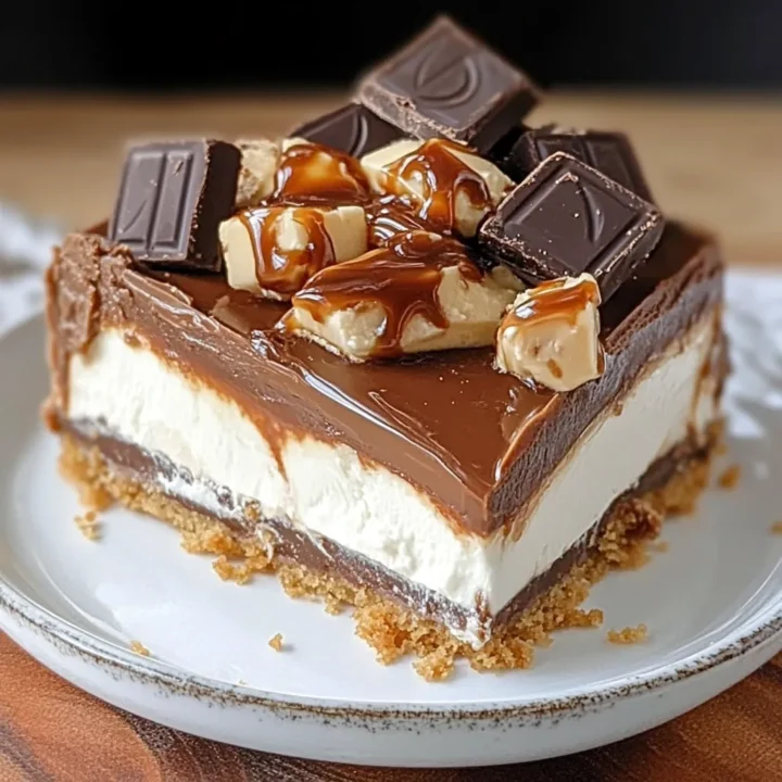 No Bake Twix Cheesecake Dessert