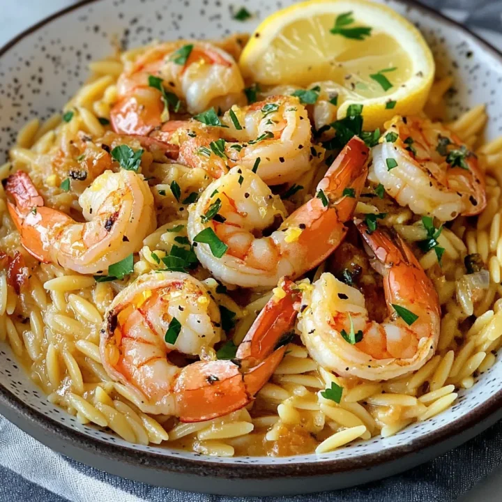 Shrimp Orzo Lemon Garlic Sauce