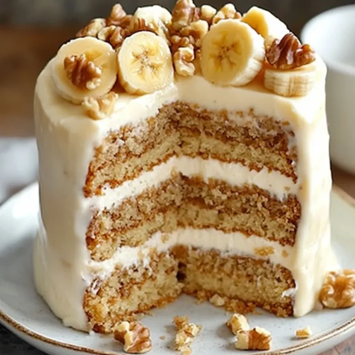 Moist Banana Walnut Cream Cake