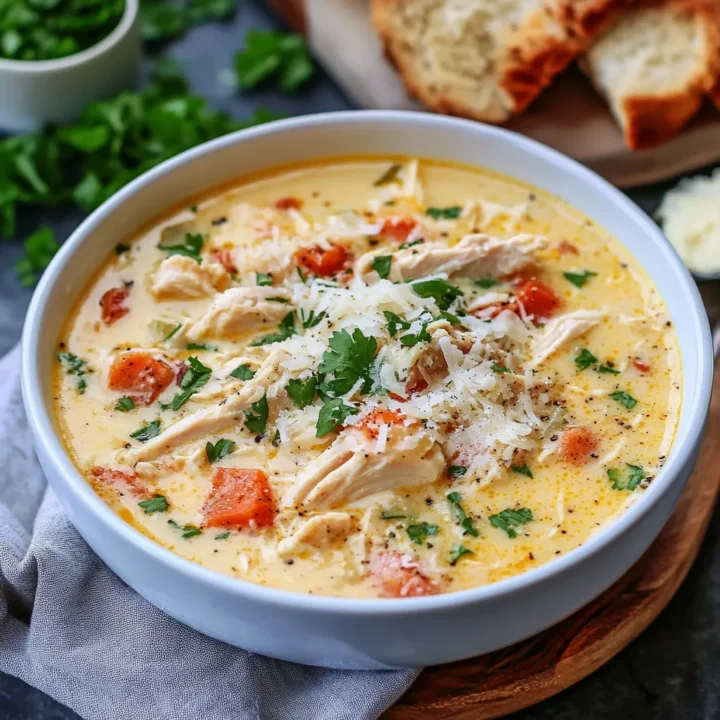 Creamy Garlic Parmesan Chicken Soup