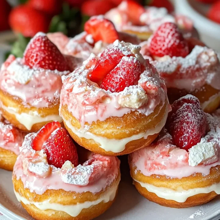 Strawberry Cheesecake Stuffed Donuts Recipe