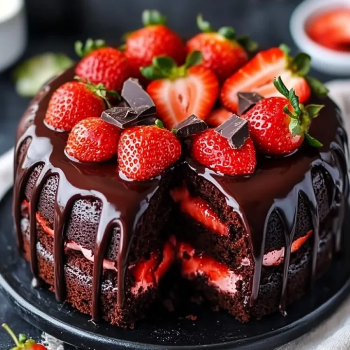 Strawberry Chocolate Shell Cake Recipe