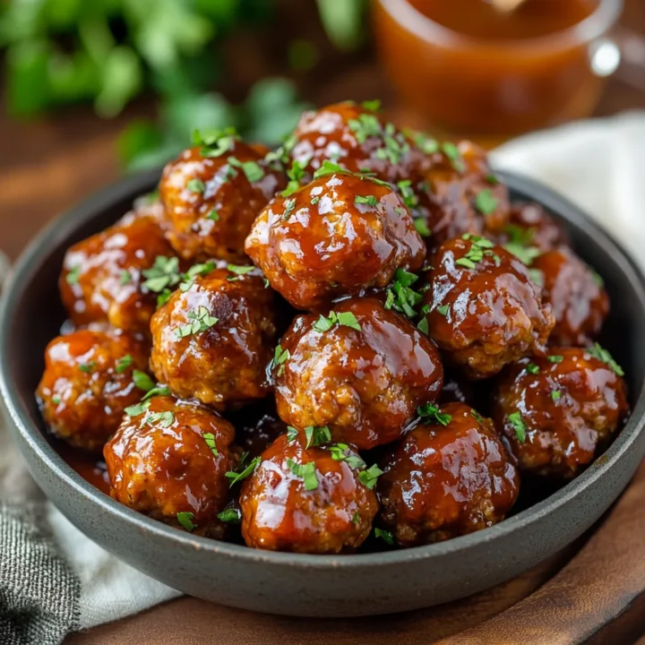 Whiskey Peach BBQ Meatballs Recipe