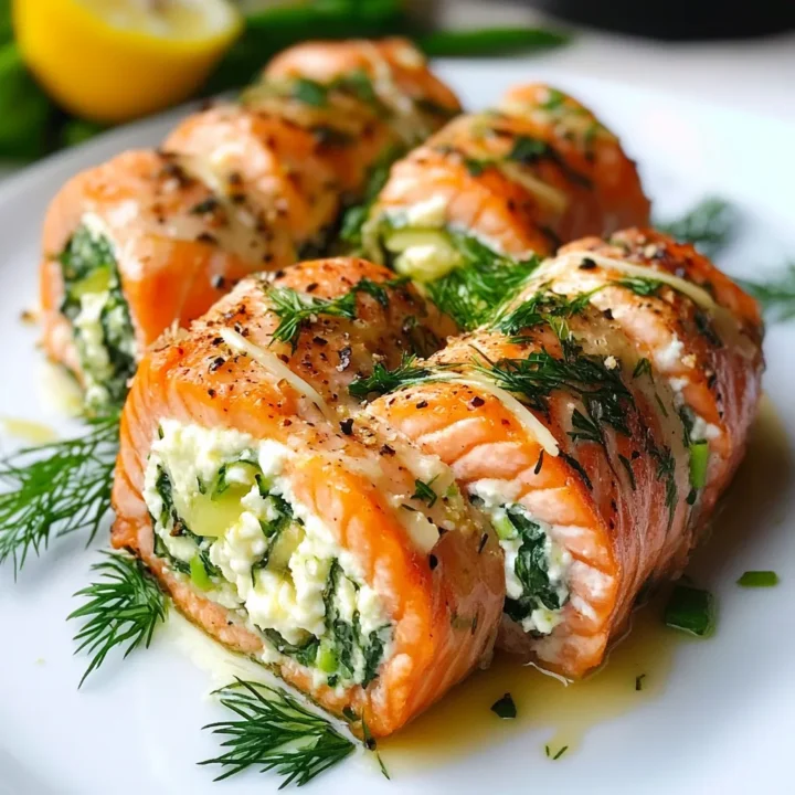 Ricotta Stuffed Salmon Rolls Recipe