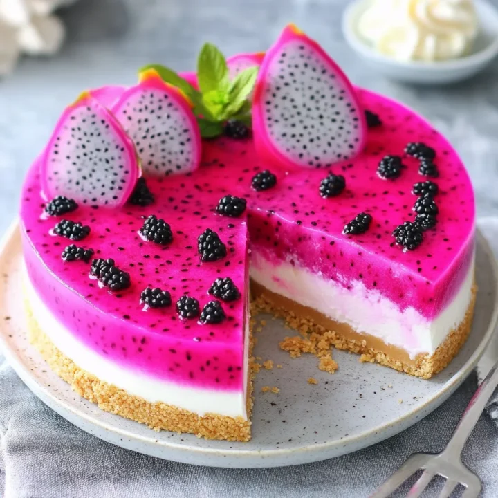 Dragon Fruit Cheesecake Dessert Recipe