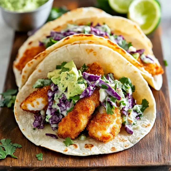 Crispy Fish Tacos with Cilantro Lime Slaw