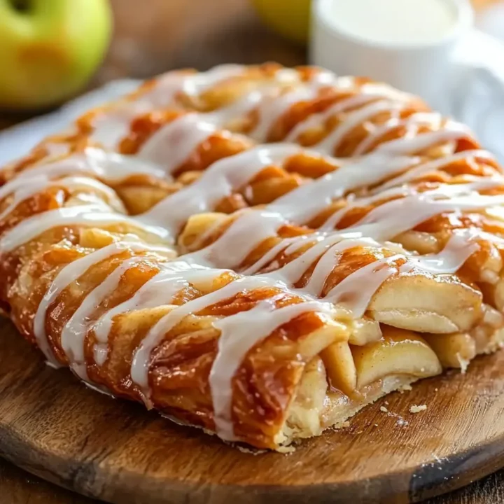 Homemade Apple Kringle with Vanilla Glaze