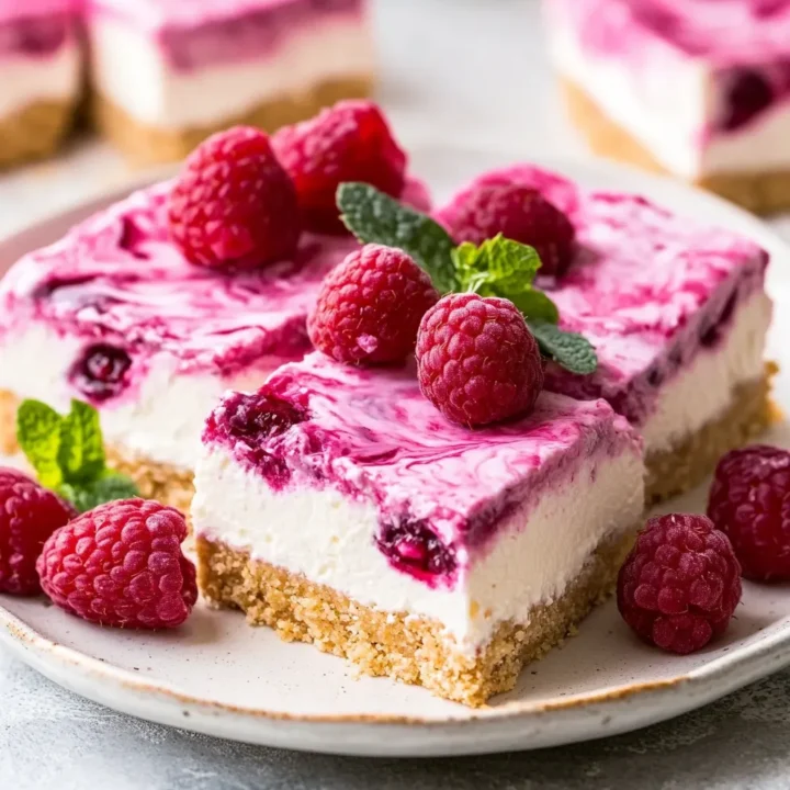 No Bake Raspberry Cheesecake Bars