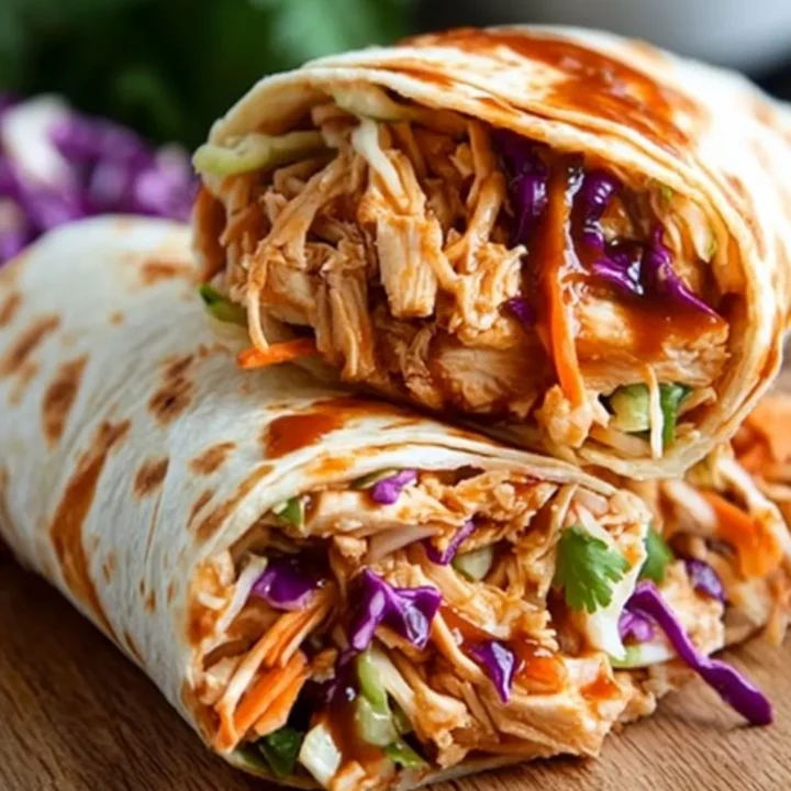 Smoky BBQ Chicken Coleslaw Wraps