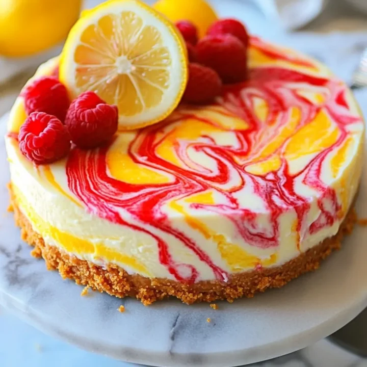 Lemon Raspberry Swirl Cheesecake Recipe