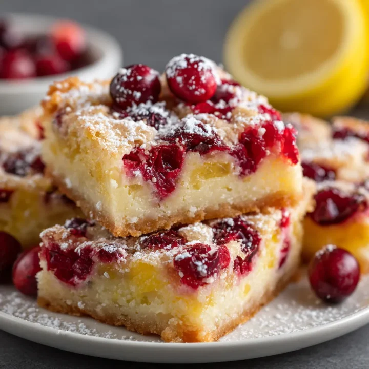 Cranberry Lemon Bars Dessert Recipe