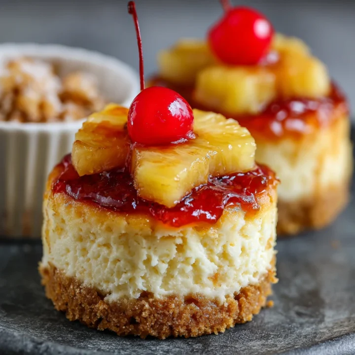 Mini Pineapple Upside Down Cheesecakes