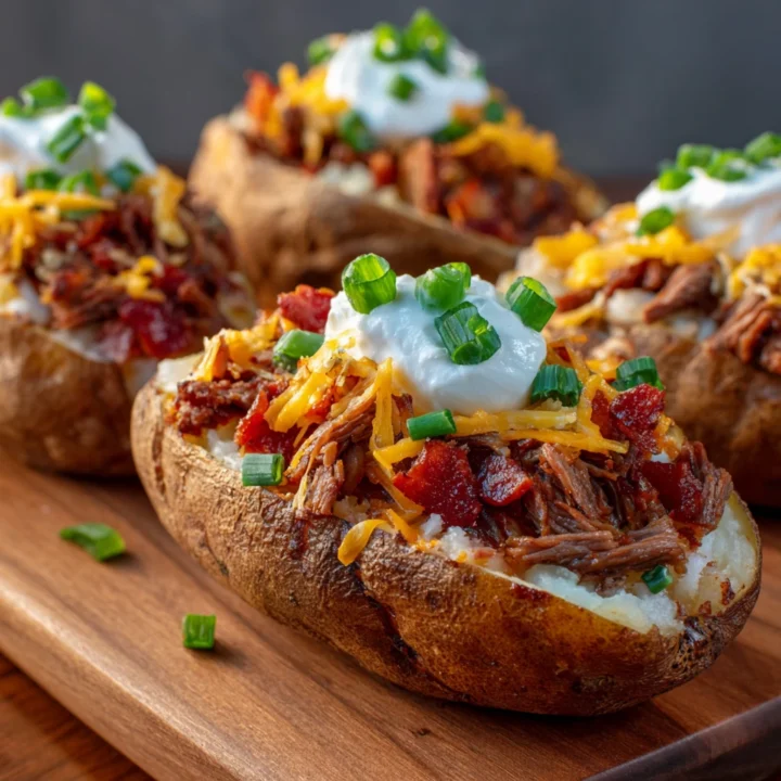 Steak Stuffed Baked Potatoes Recipe