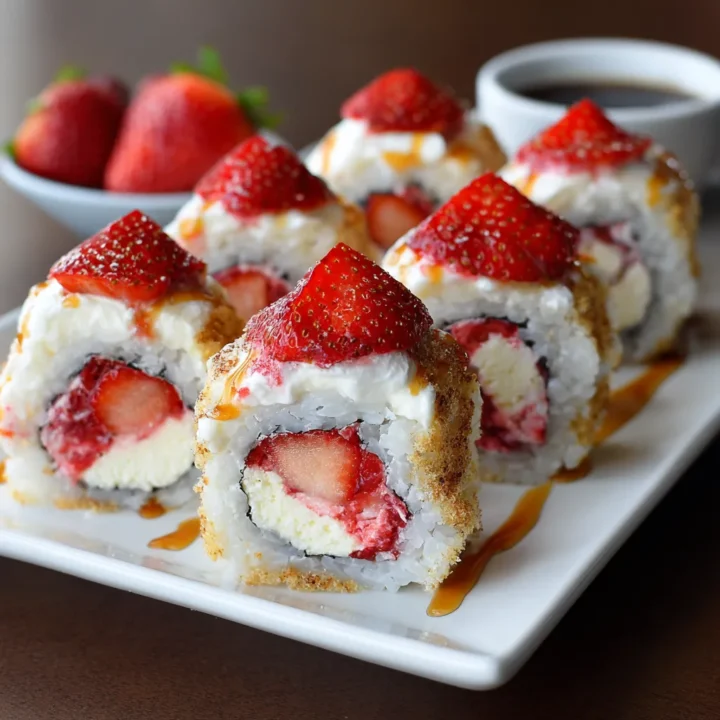 Strawberry Shortcake Cheesecake Sushi Rolls