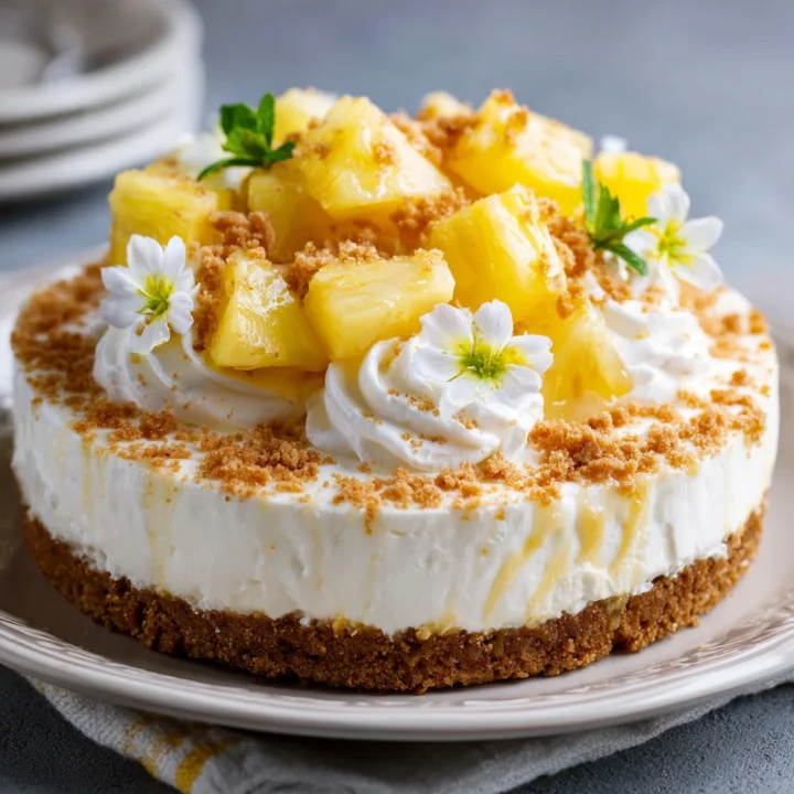 No Bake Pineapple Cheesecake Dessert